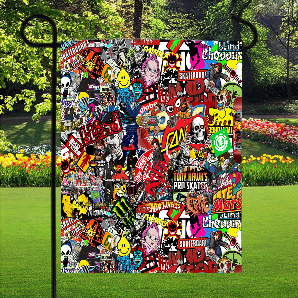 Kate Sticker Bomb Collection Garden Flags Lawn 12 X 18 Inch