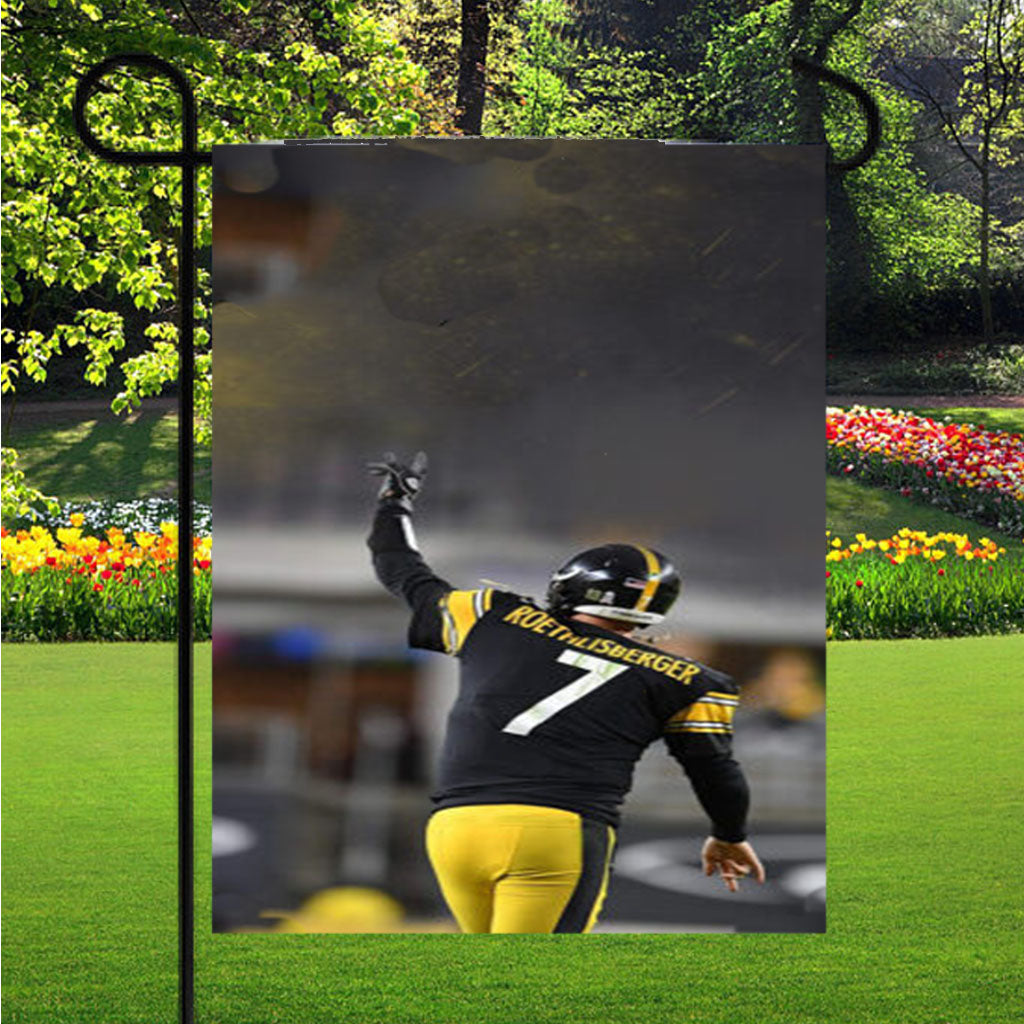 Ben Roethlisberger Pittsburgh Steelers Garden Flags Lawn 12 X 18 Inch