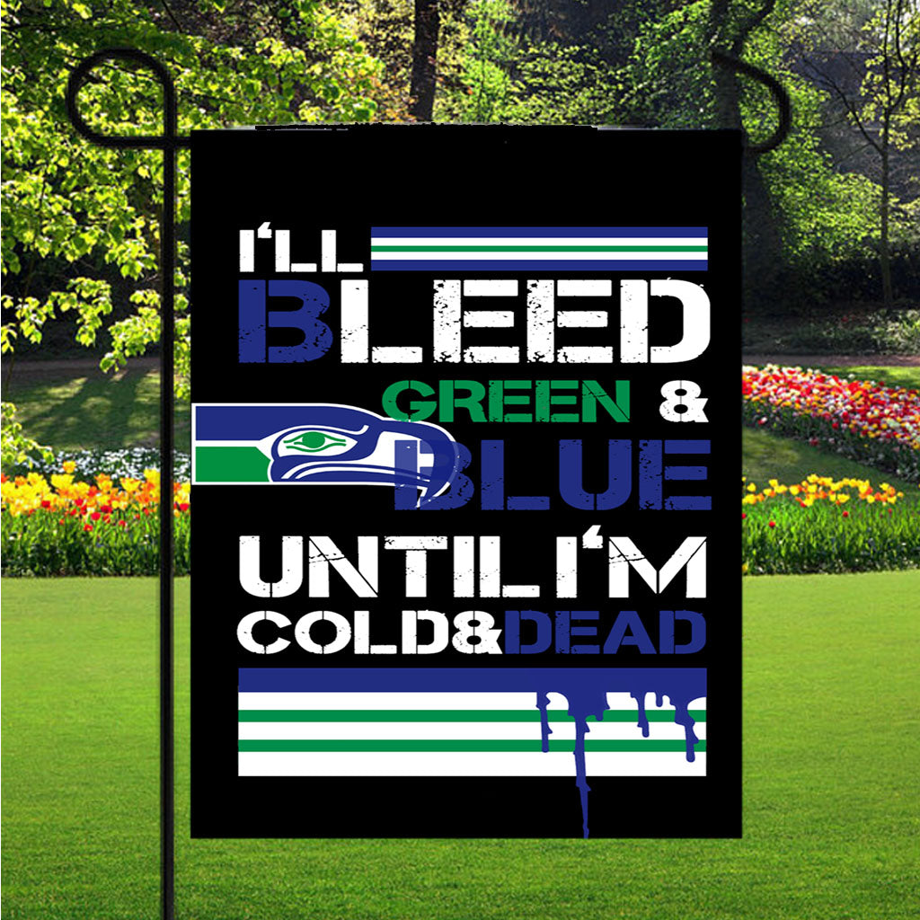 Bleed Green And Blue Seattle Seahawks Garden Flags Lawn 12 X 18 Inch