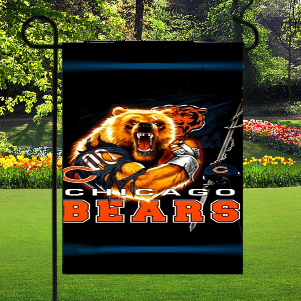 Chicago Bears Nfl Black 1 Garden Flags Lawn 12 X 18 Inch