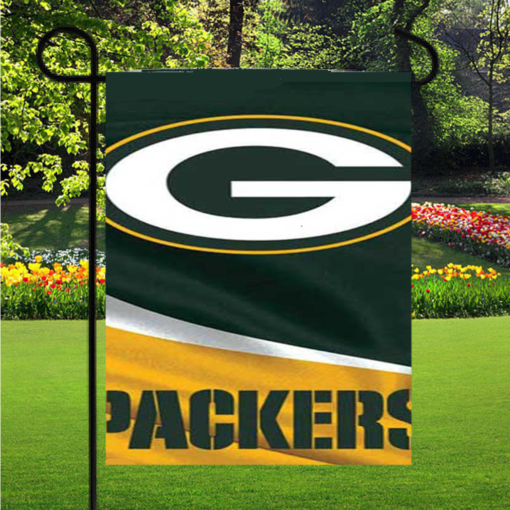 Green Bay Packers Cloth Tall Garden Flags Lawn 12 X 18 Inch