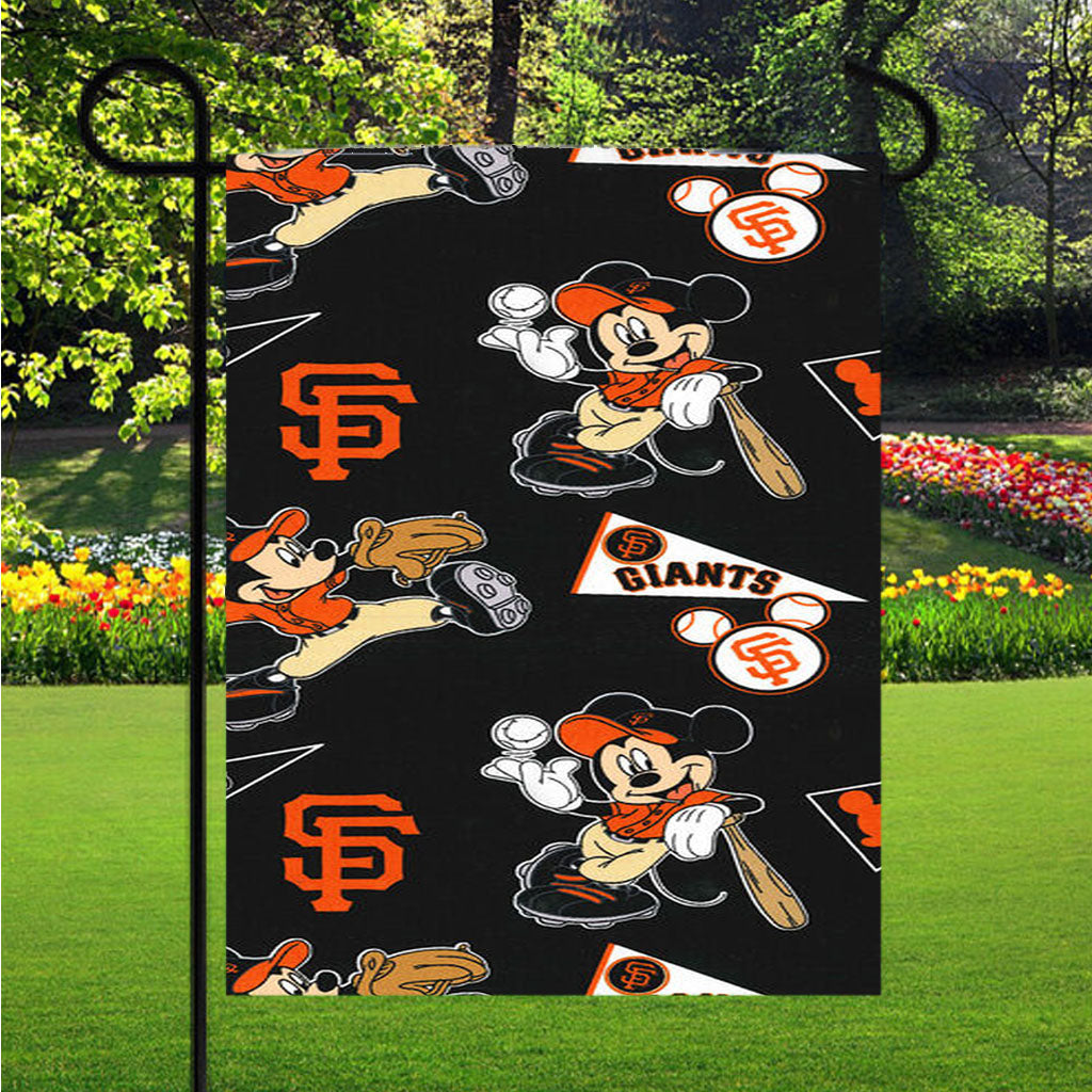 Mickey Mouse San Francisco Giants Garden Flags Lawn 12 X 18 Inch