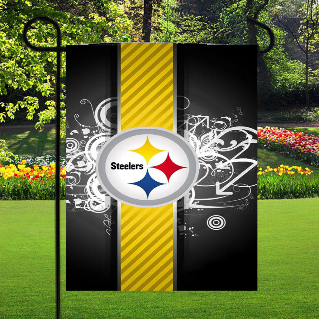 Pittsburgh Steelers Nfl Logo Wallpaper Garden Flags Lawn 12 X 18 Inch