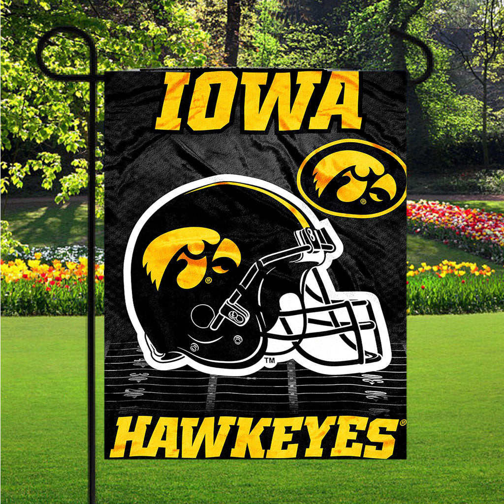 University Of Iowa Hawkeyes Black Garden Flags Lawn 12 X 18 Inch