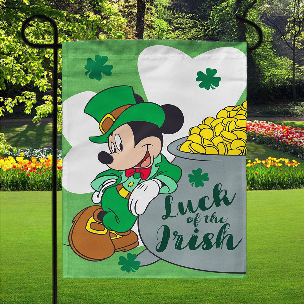 Disney Mickey Luck Of The Irish Garden Flags Lawn 12 X 18 Inch