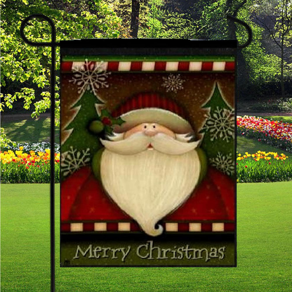 Merry Christmas Santa Garden Flags Lawn 12 X 18 Inch
