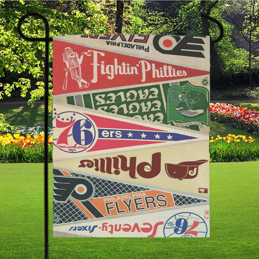 Pennant Philadelphia Sports Team Garden Flags Lawn 12 X 18 Inch