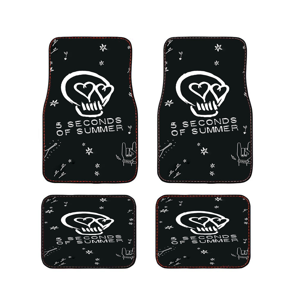 5 Second Of Summer Pattern Skull Car Floor Mats Accessories