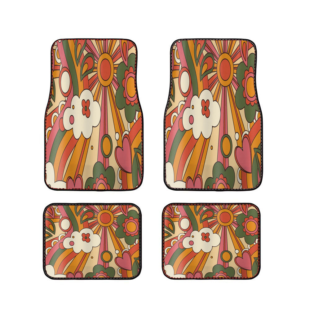 70S Groovy Sunshine Car Floor Mats Accessories