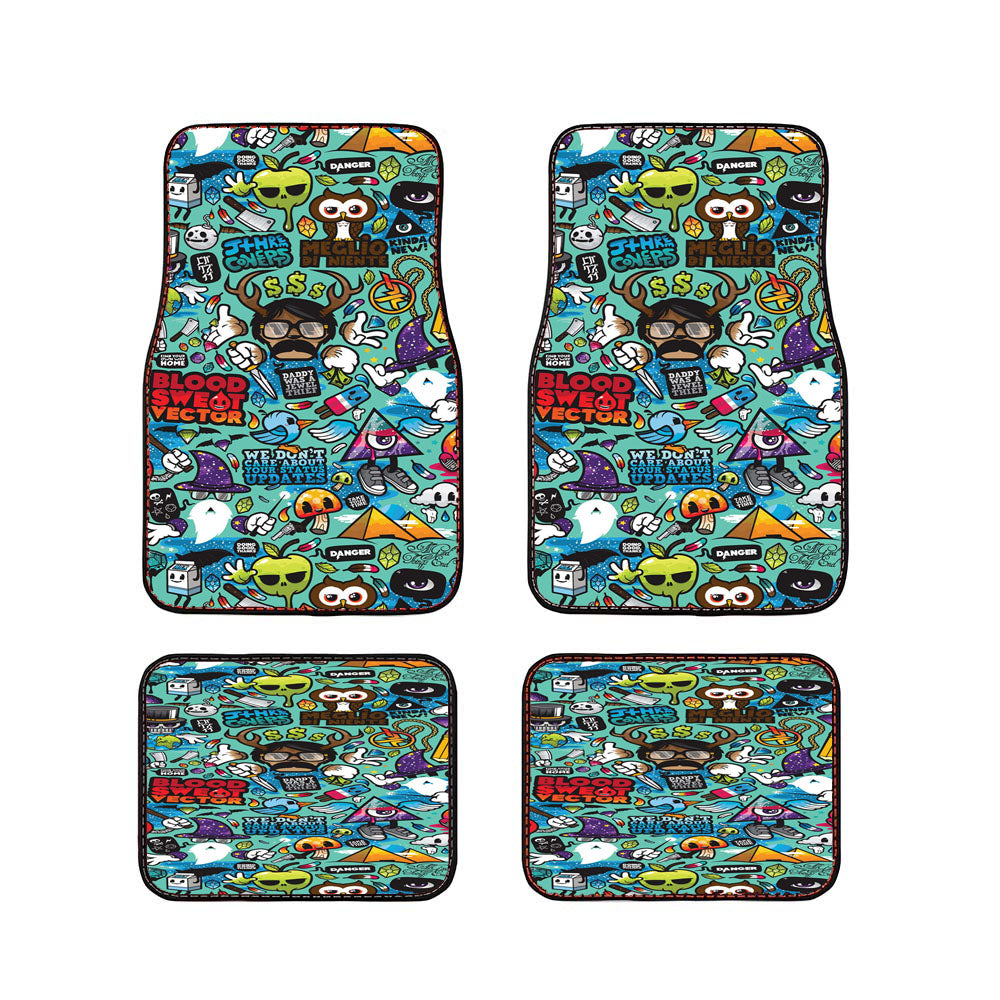 Abstract Cartoons Colorful Background Car Floor Mats Accessories