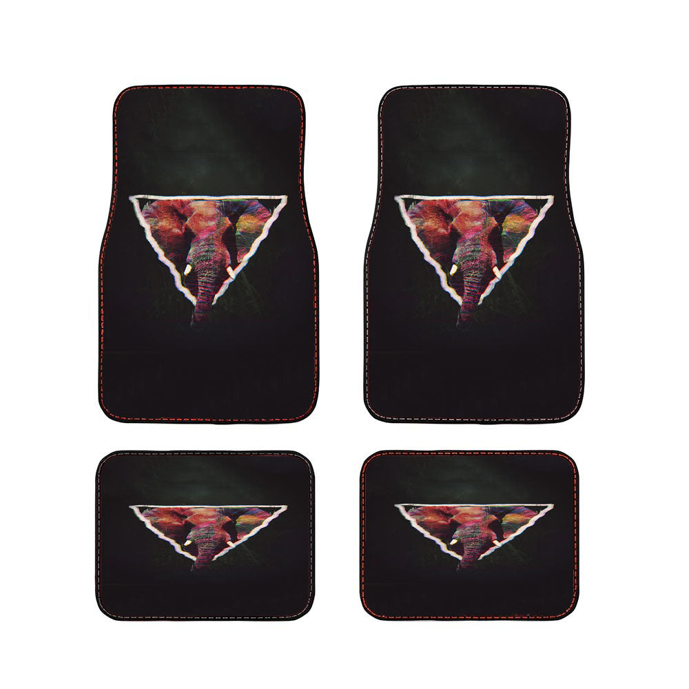 Abstract Elephant Glitch Triangle Car Floor Mats Accessories