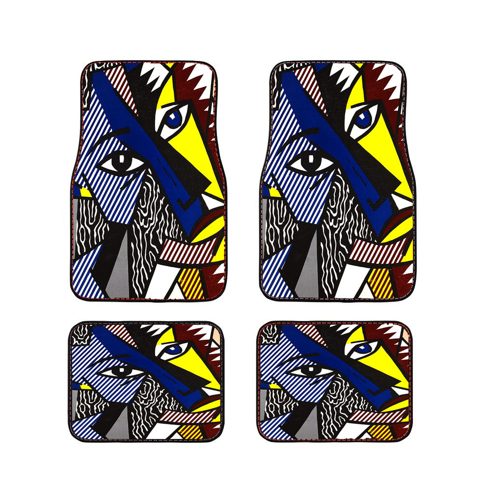 Abstract Painting Color Head By Roy Lichtenstein Car Floor Mats Accessories