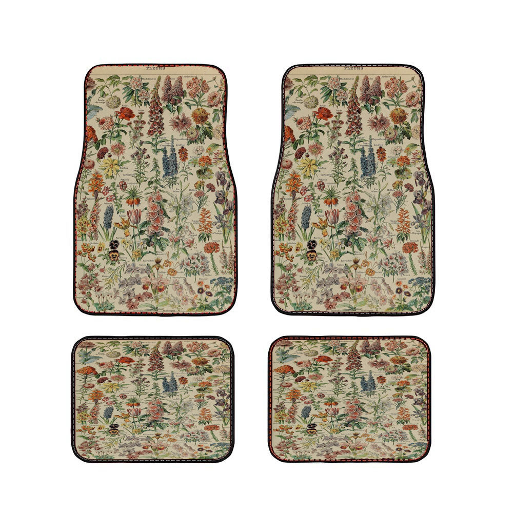 Adolphe Millot'S Flowers Car Floor Mats Accessories
