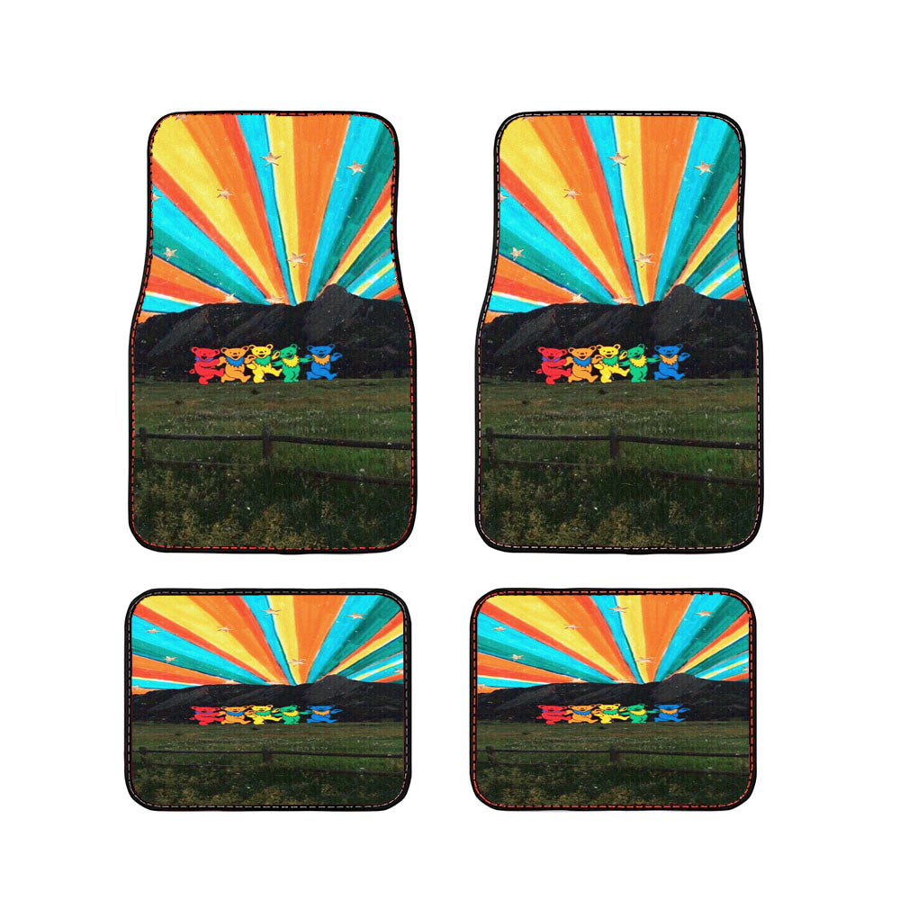 Aesthetic Hippie Art Moutain Bears Car Floor Mats Accessories