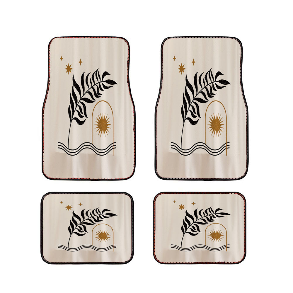 Aesthetic Leaves With Sun Car Floor Mats Accessories