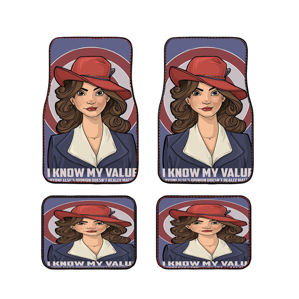 Agent Carter Quote I Know My Value Captain Car Floor Mats Accessories