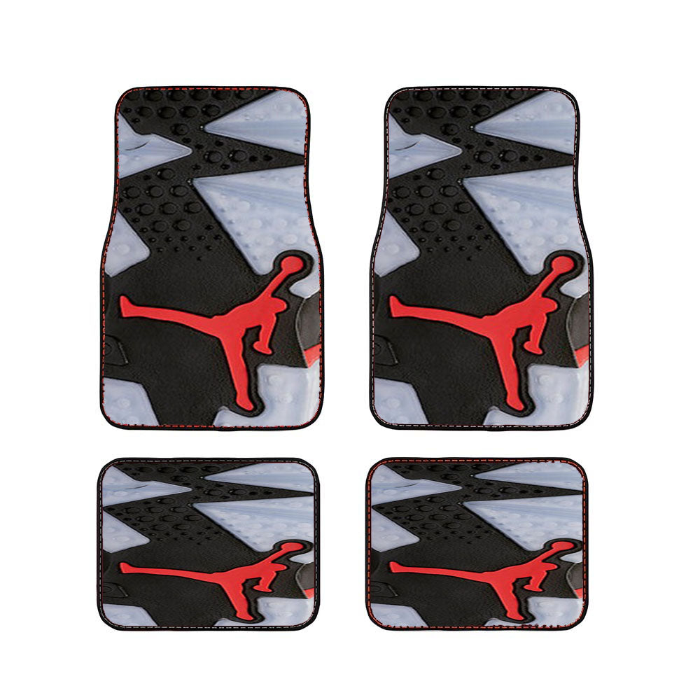 Air Jordan Black Red Sole Car Floor Mats Accessories
