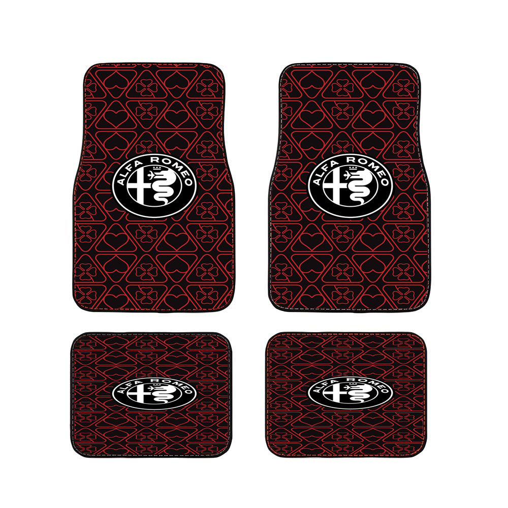 Alfa Romeo Logo Pattern Wallpaper Art Car Floor Mats Accessories