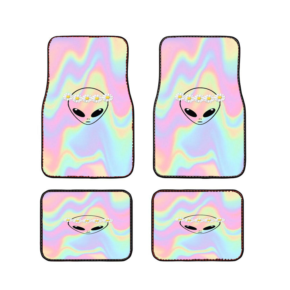 Alien Bandana Flower Holo Watercolor Car Floor Mats Accessories