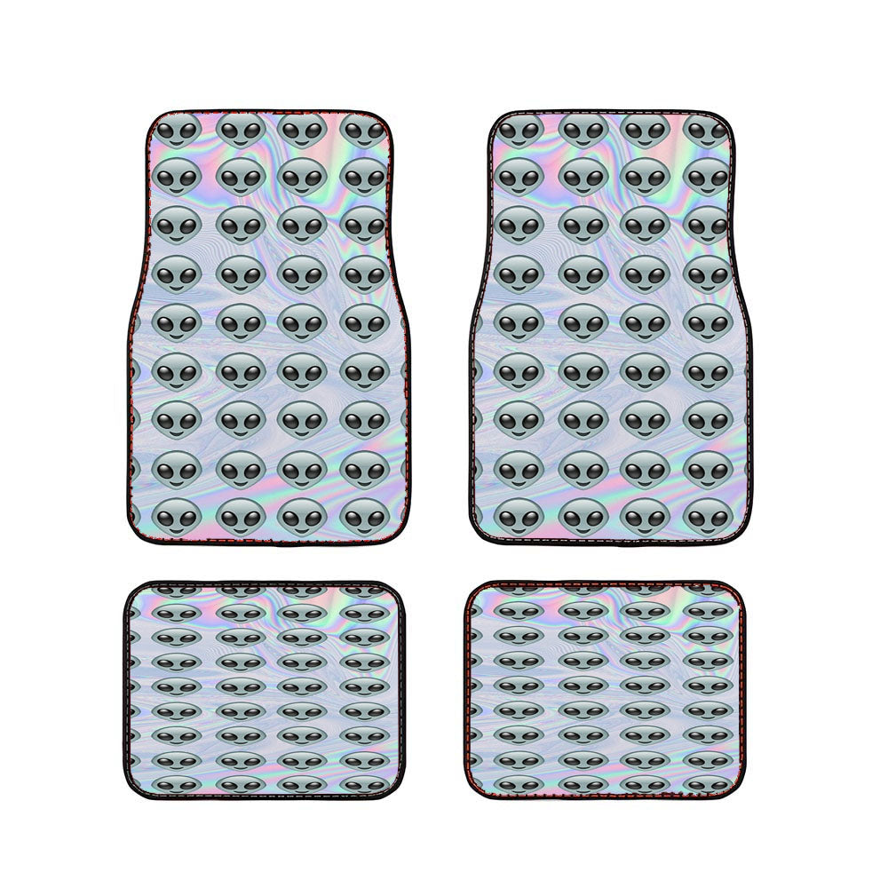 Alien Pattern Emoticon Holo Car Floor Mats Accessories