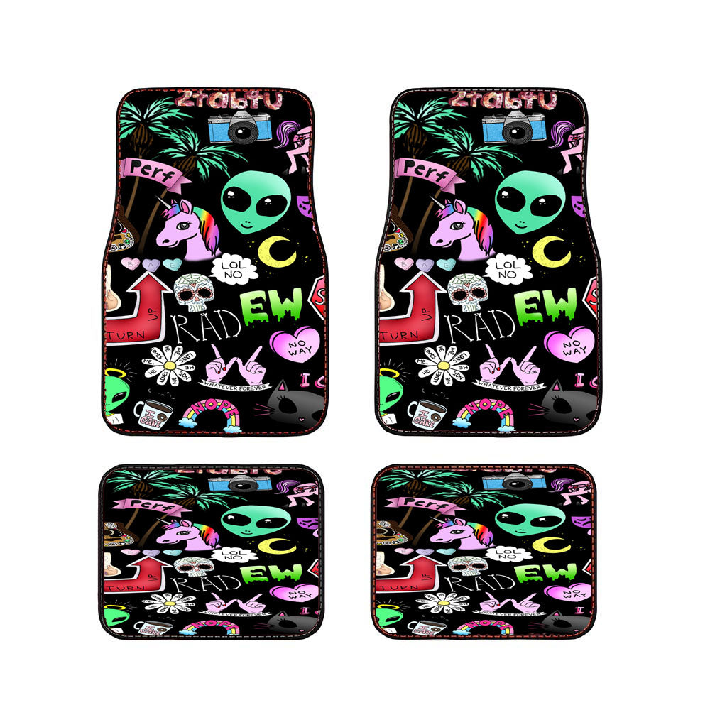 Alien Unicorn Collage Car Floor Mats Accessories