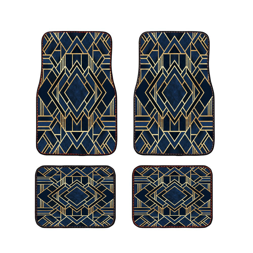 Art Deco Fancy Blue Car Floor Mats Accessories