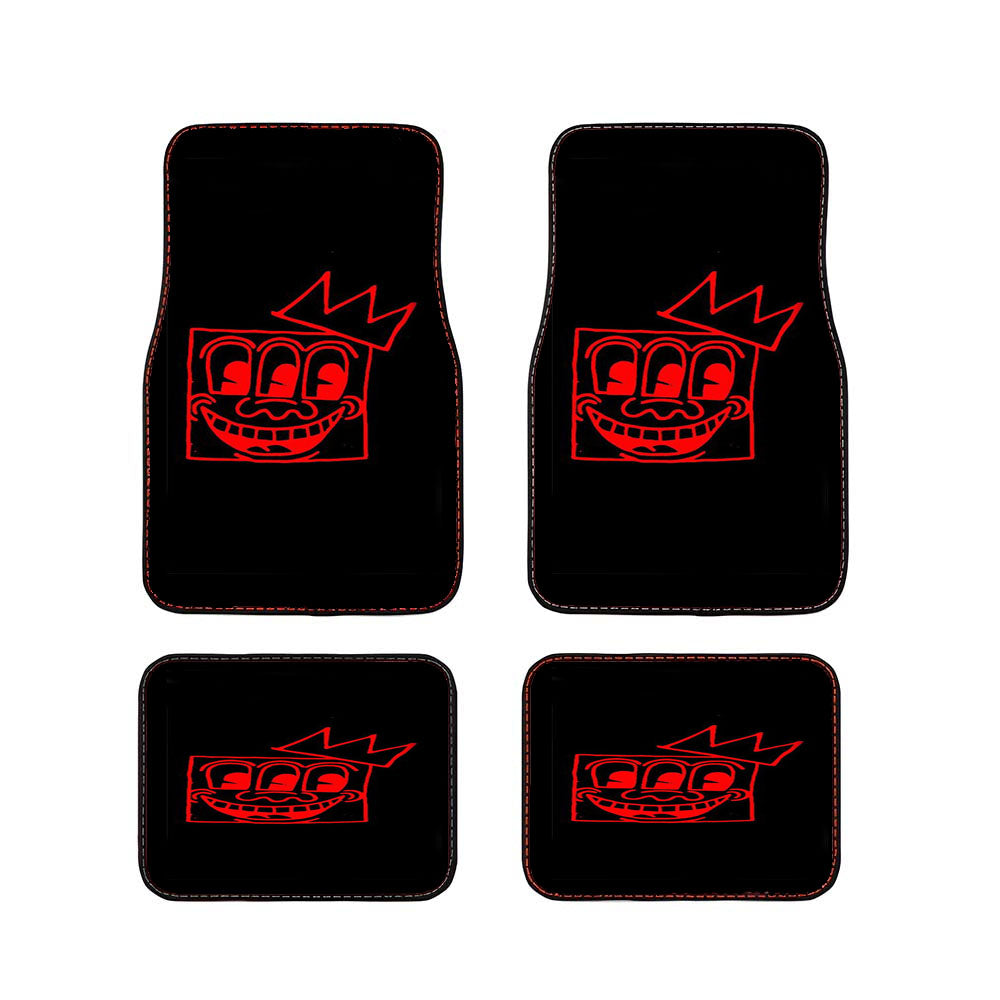 Art Keith Haring 3 Eyes Basquiat Crown Mashup Car Floor Mats Accessories
