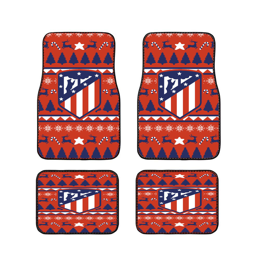 Atletico Madrid Christmas Sweater Car Floor Mats Accessories