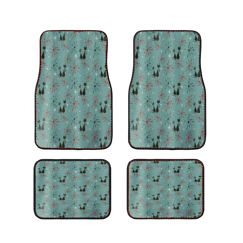 Atomic Cat Kitsch Mid Century Modern Starburst Car Floor Mats Accessories