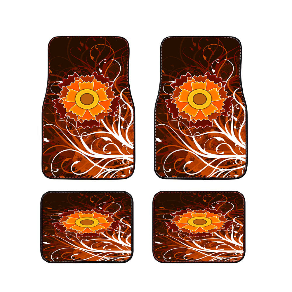 Autumn Flower Vector Car Floor Mats Accessories