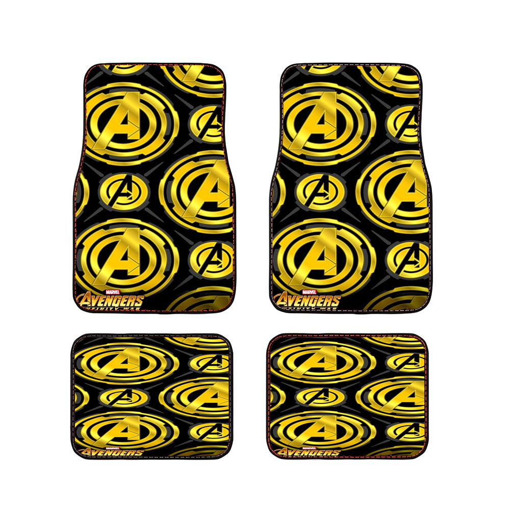 Avengers Gold Emblem Car Floor Mats Accessories