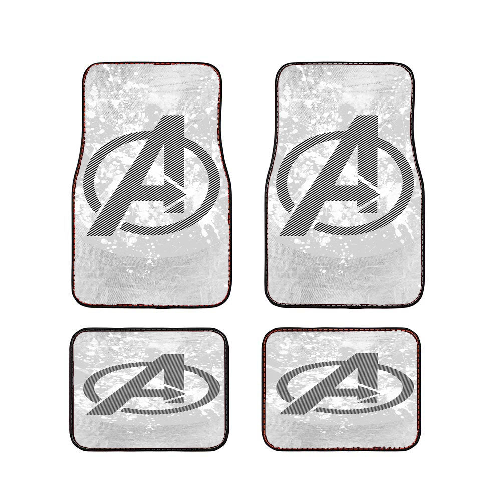 Avengers Logo Art Hero White Car Floor Mats Accessories