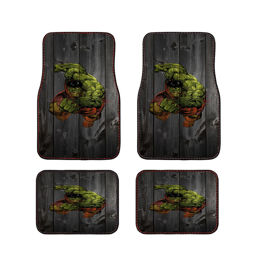 Avengers Marvel Hulk Logo Dark Wood Wallpaper Car Floor Mats Accessories