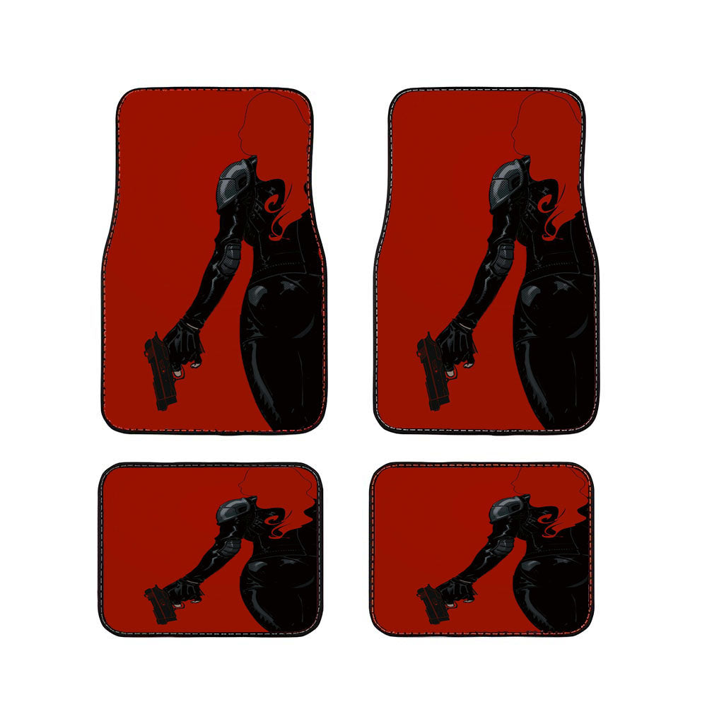 Avengers Red Guns Women Car Floor Mats Accessories