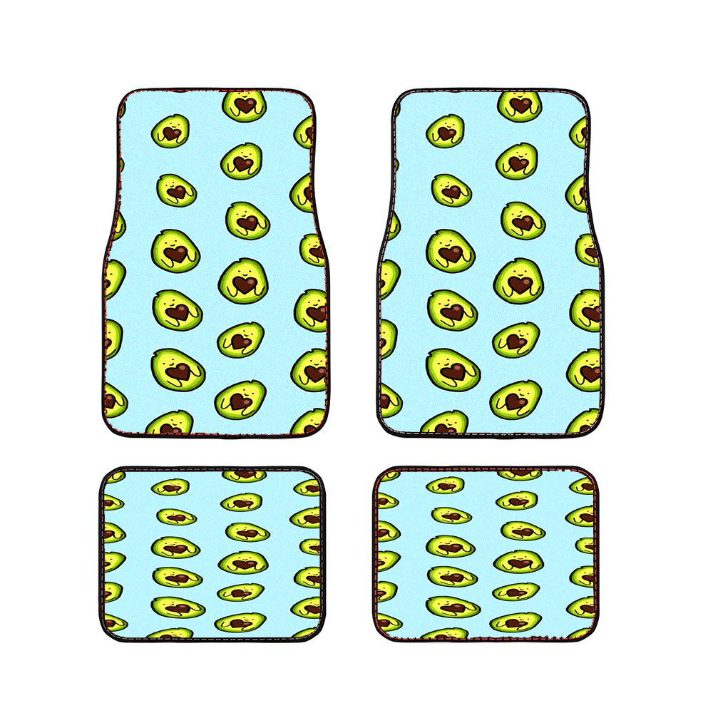 Avocado Cartoon Cute Pattern Car Floor Mats Accessories