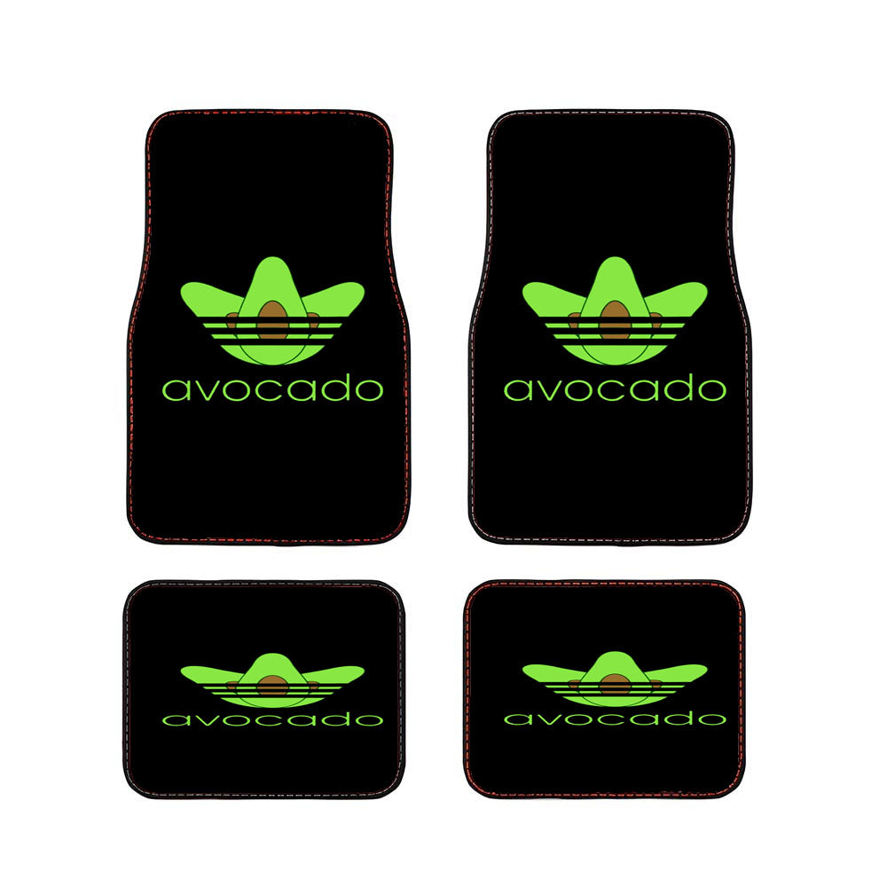 Avocado Funny Pattern Quote Black Car Floor Mats Accessories