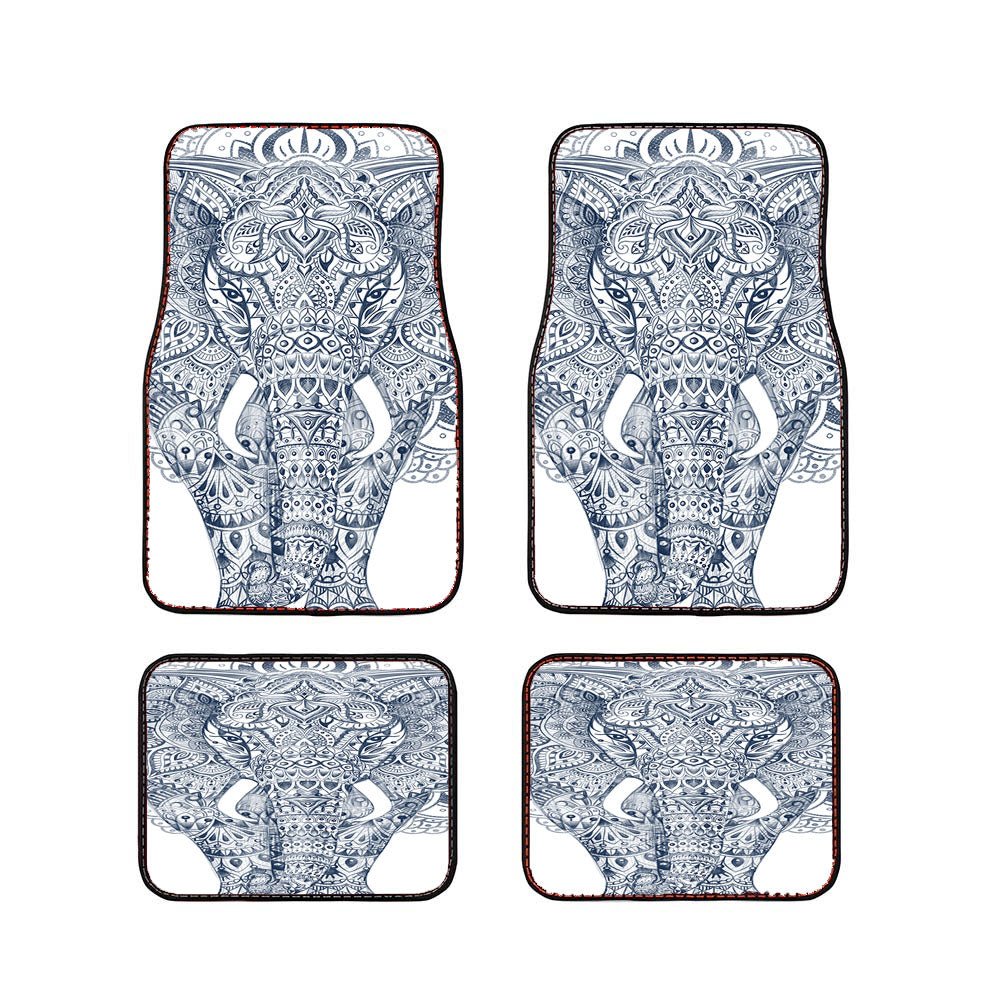 Aztec Elephant Pattern Art Car Floor Mats Accessories