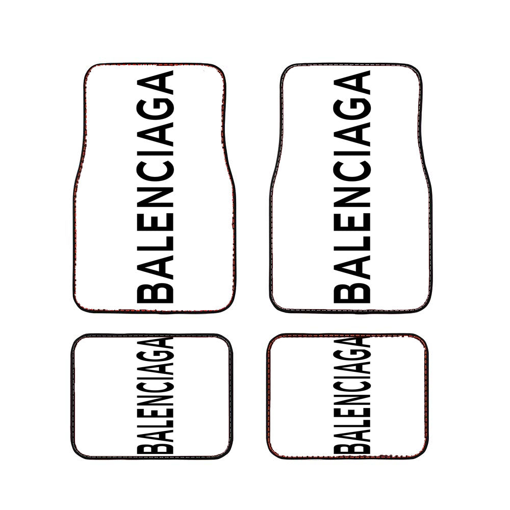 Balenciaga Logo White Car Floor Mats Accessories