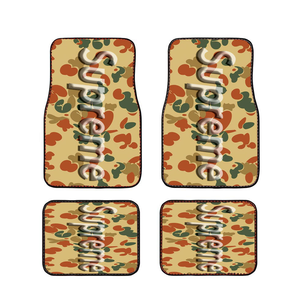 Bape Camo Shark Face Font White Car Floor Mats Accessories