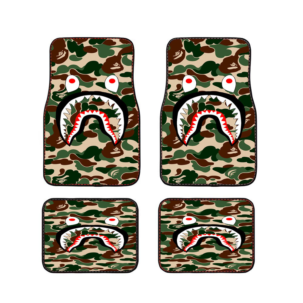 Bape Camo Shark Green Car Floor Mats Accessories