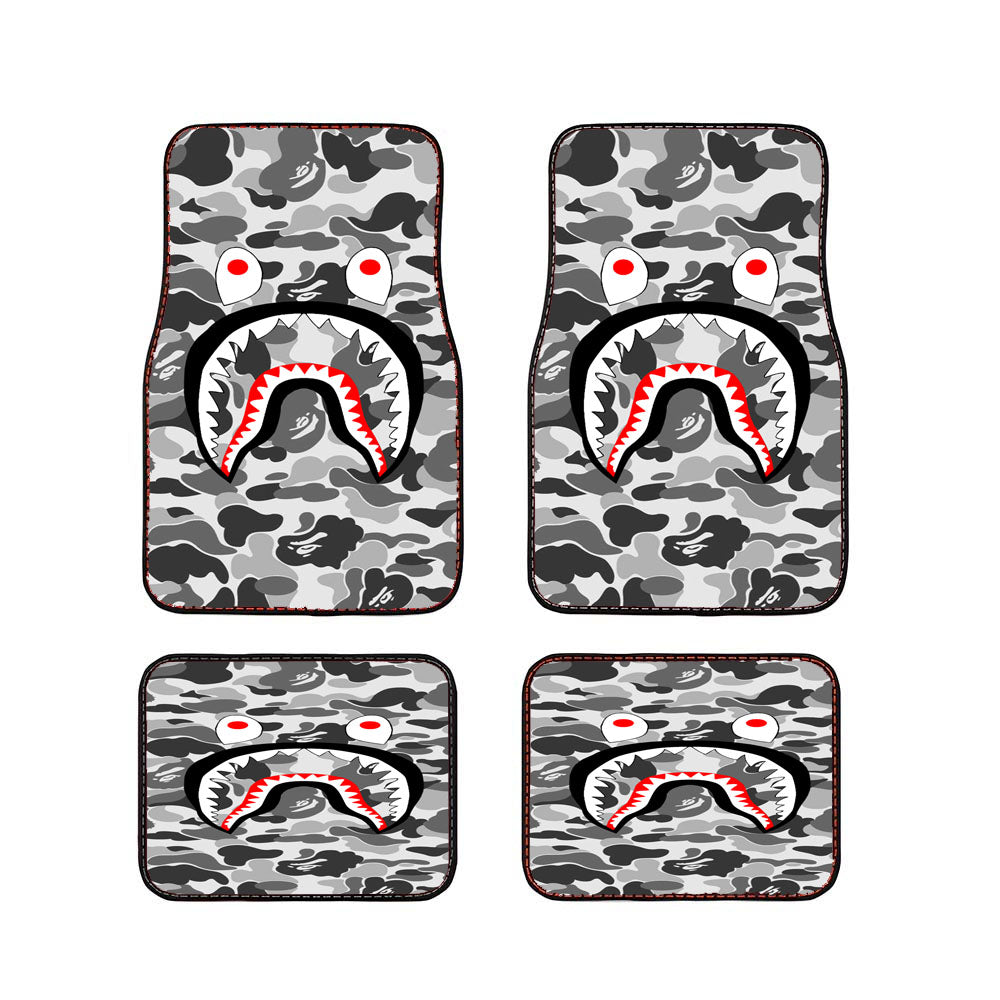 Bape Camo Shark Grey Car Floor Mats Accessories