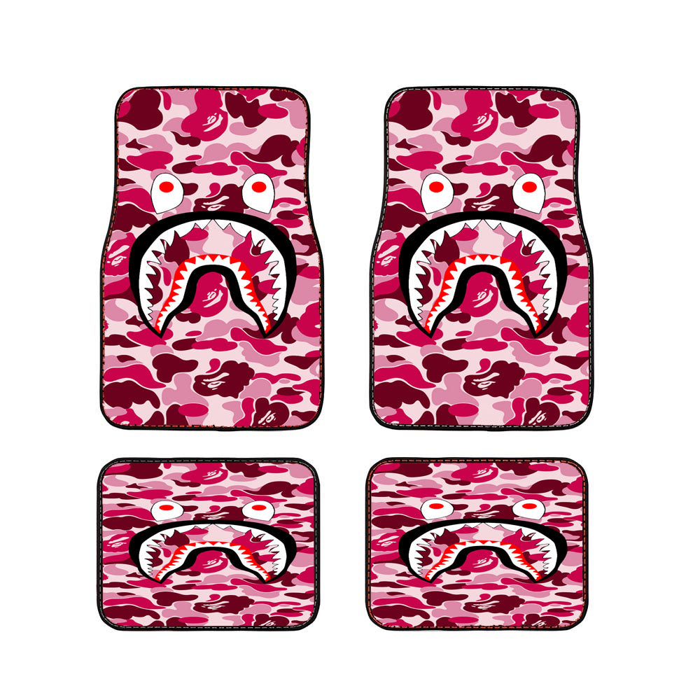 Bape Camo Shark Pink Car Floor Mats Accessories