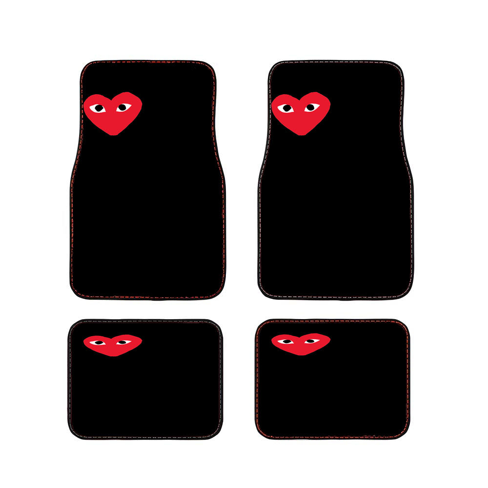 Bape Heart Black Car Floor Mats Accessories