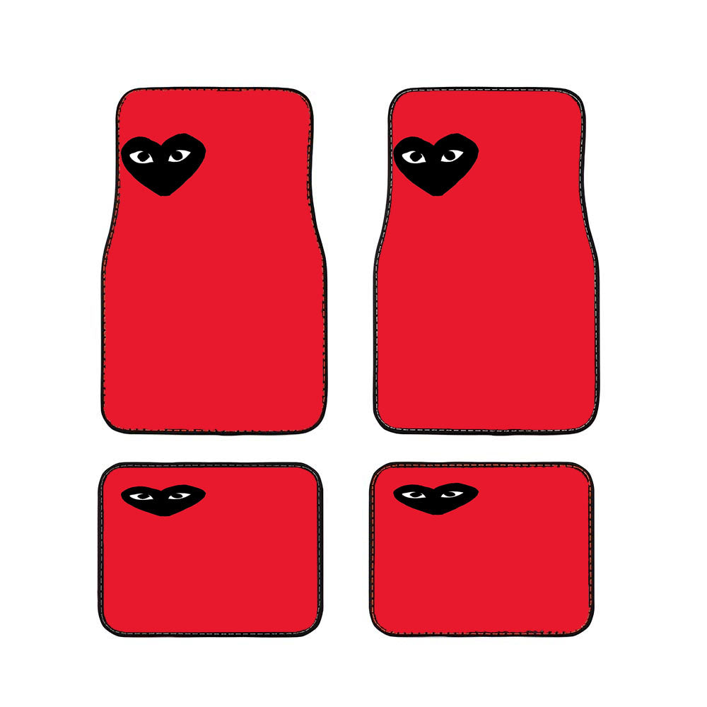 Bape Heart Red Car Floor Mats Accessories