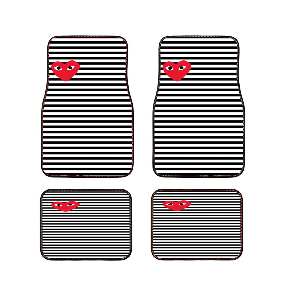 Bape Heart Stripe Car Floor Mats Accessories