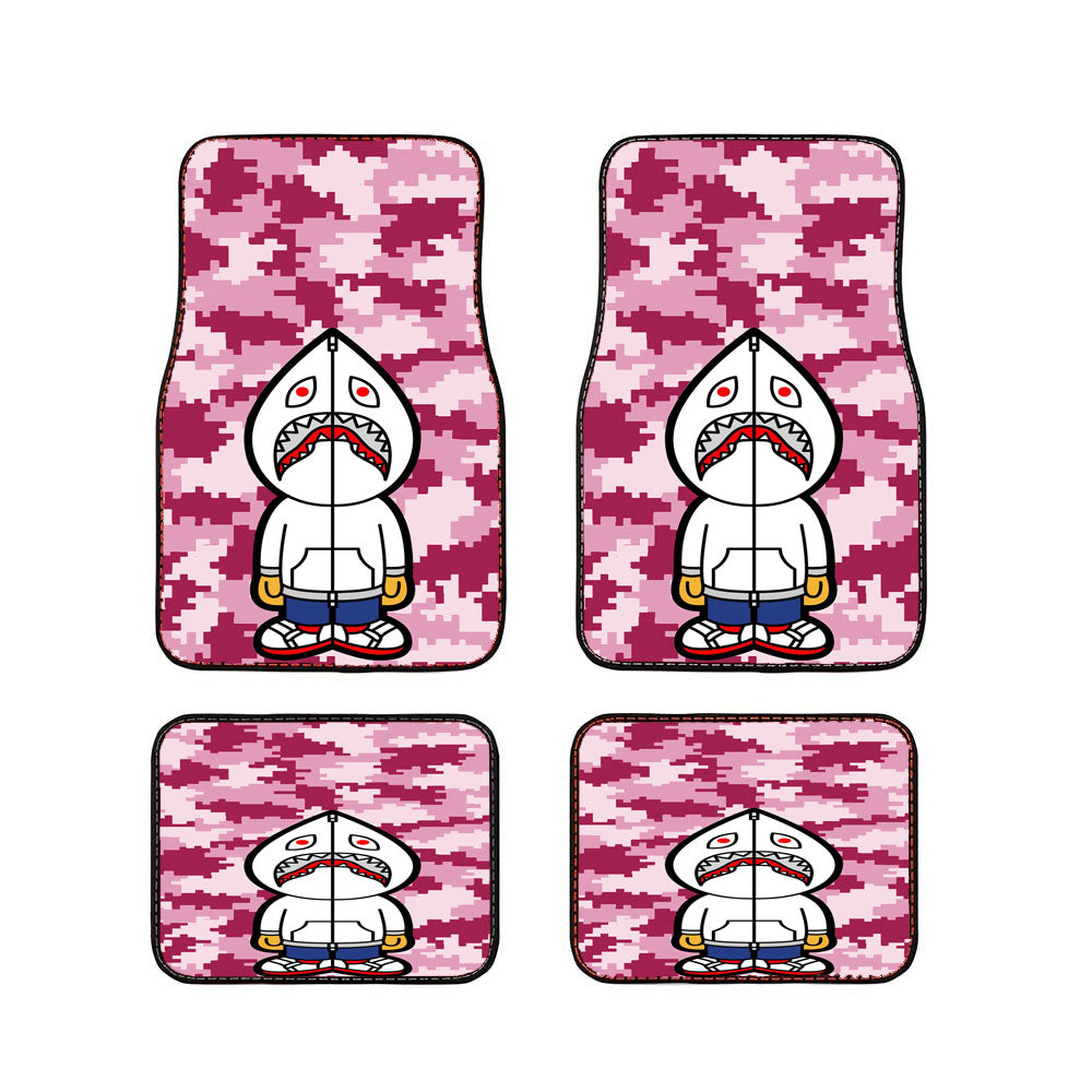 Bape Hoodie Camouflage 8 Bit Pink Background Car Floor Mats Accessories