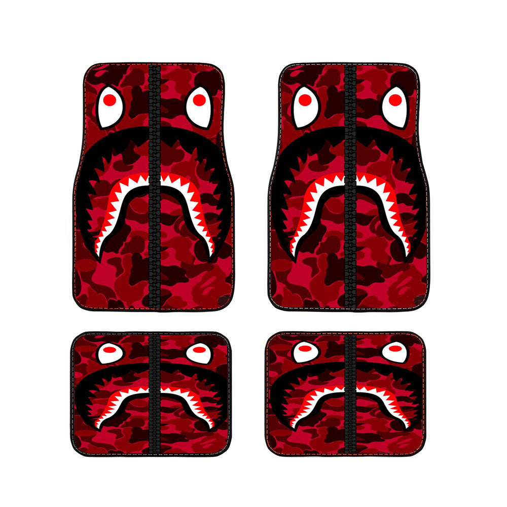 Bape Red Car Floor Mats Accessories