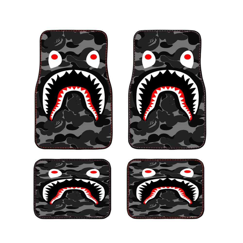 Bape Shark Black Army Pattern Car Floor Mats Accessories
