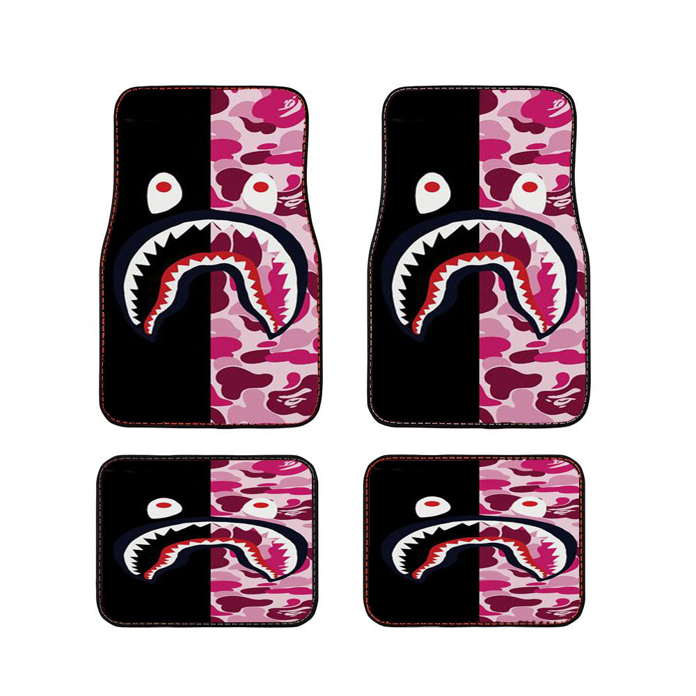 Bape Shark Black Pink Car Floor Mats Accessories