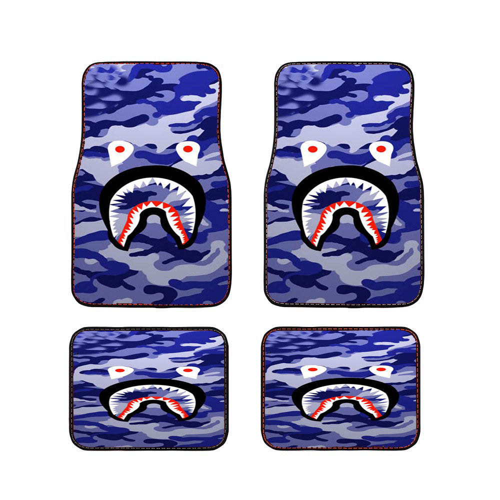 Bape Shark Purple Camo Car Floor Mats Accessories